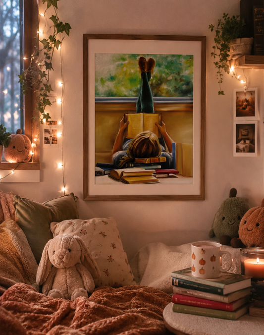 Bookish art print , book lover wall art