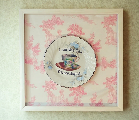 Wall Hangings of Vintage Johnson Brothers Plate Art - Violet Tea by SamArtisan