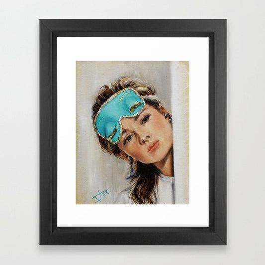 Music & Movie Posters of Audrey Hepburn Art print, Breakfast at Tiffany's " Blue Mask " Bedroom art ,self care by SamArtisan