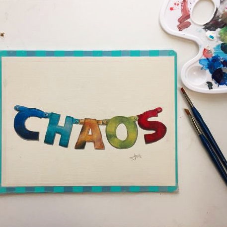 Chaos Art print from original painting, Calligraphy /typography art