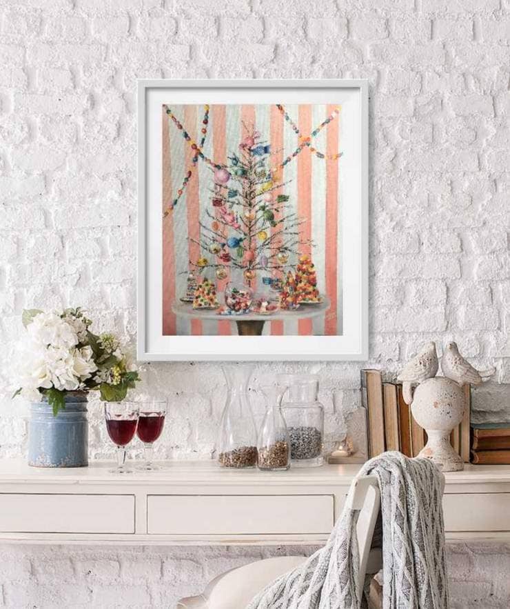 Candy land , pink Christmas Fine Art print