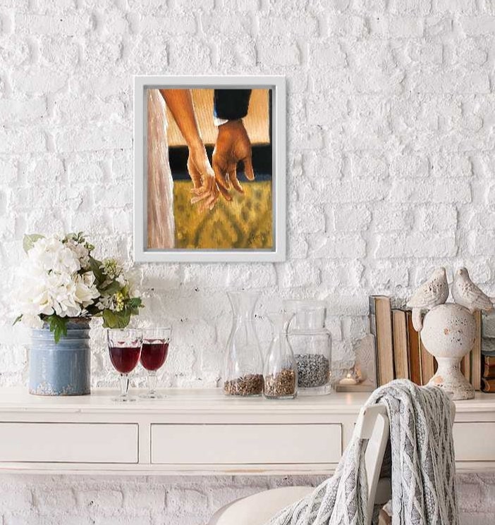 Digital Prints of Pen and Colin wedding - Canvas art print from original oil painting - Regency Art inspired wall art by SamArtisan