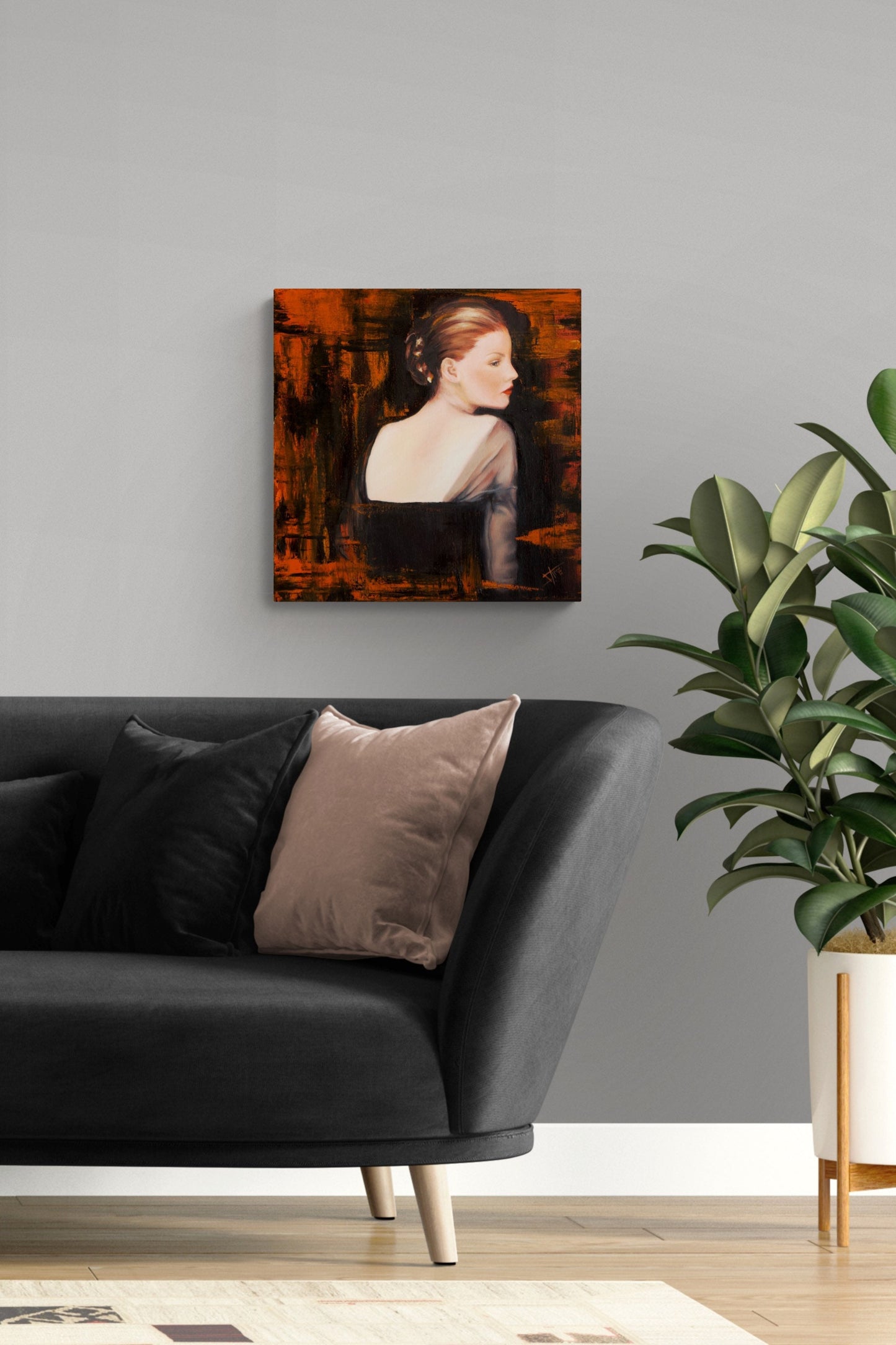 Academia portrait ,Oil painting on canvas , Evening flare