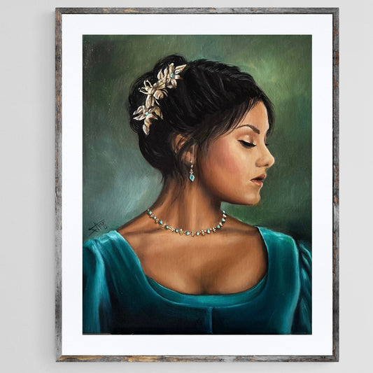 Digital Prints of Kate Sharma Art print from Original oil painting , Regency Art season 2 inspired art, The viscount who loved me by SamArtisan