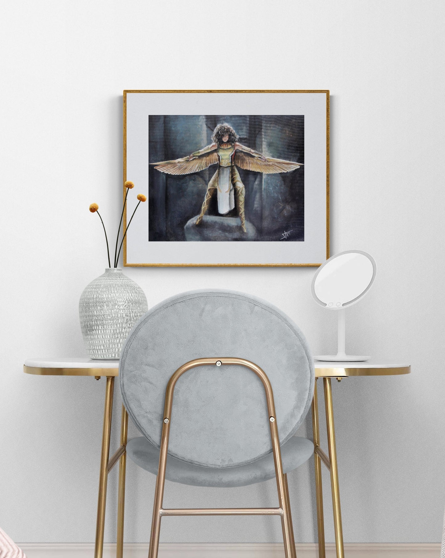 Layla the Scarlet Scarab ,Egyptian superhero art print