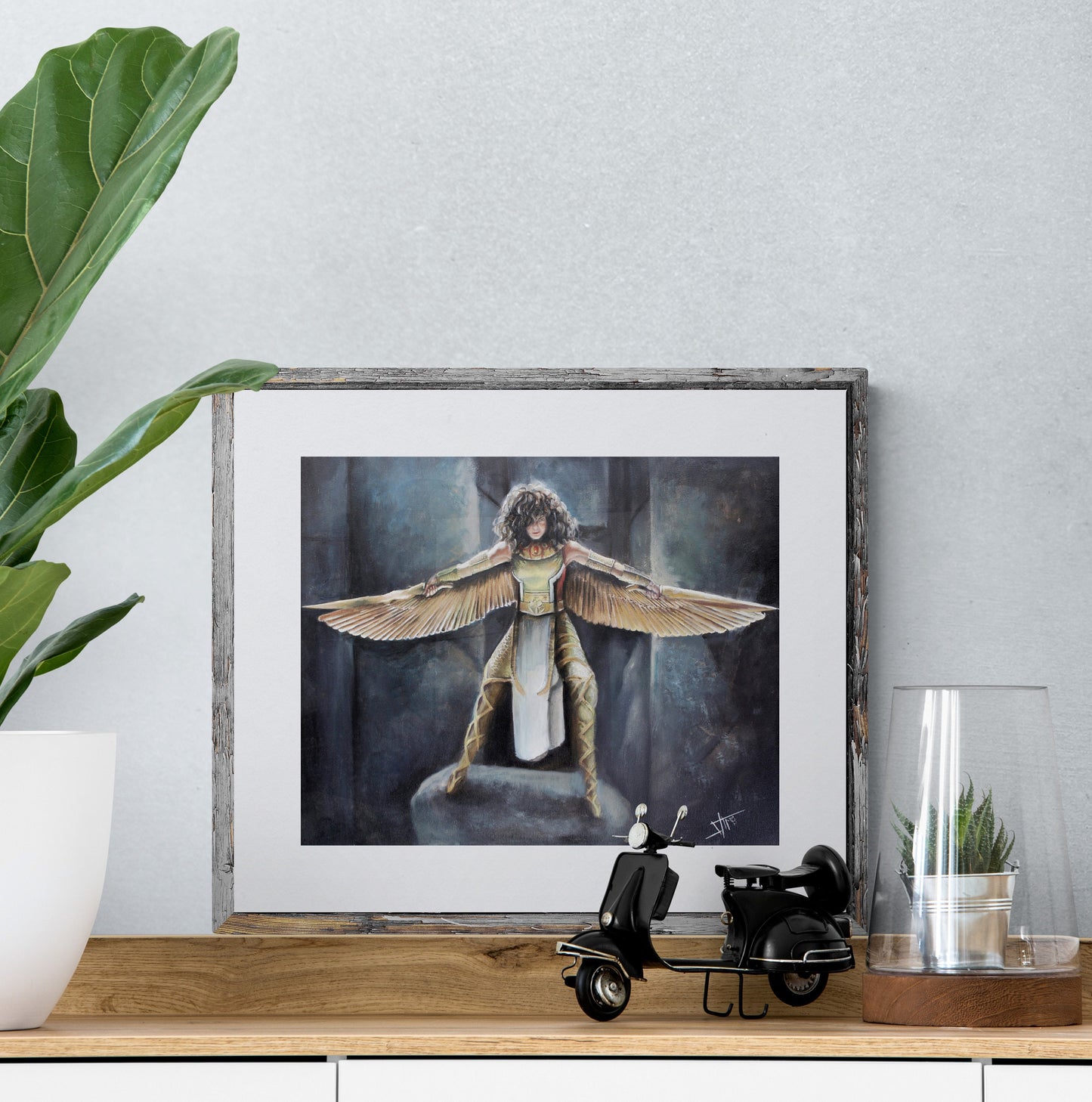Layla the Scarlet Scarab ,Egyptian superhero art print