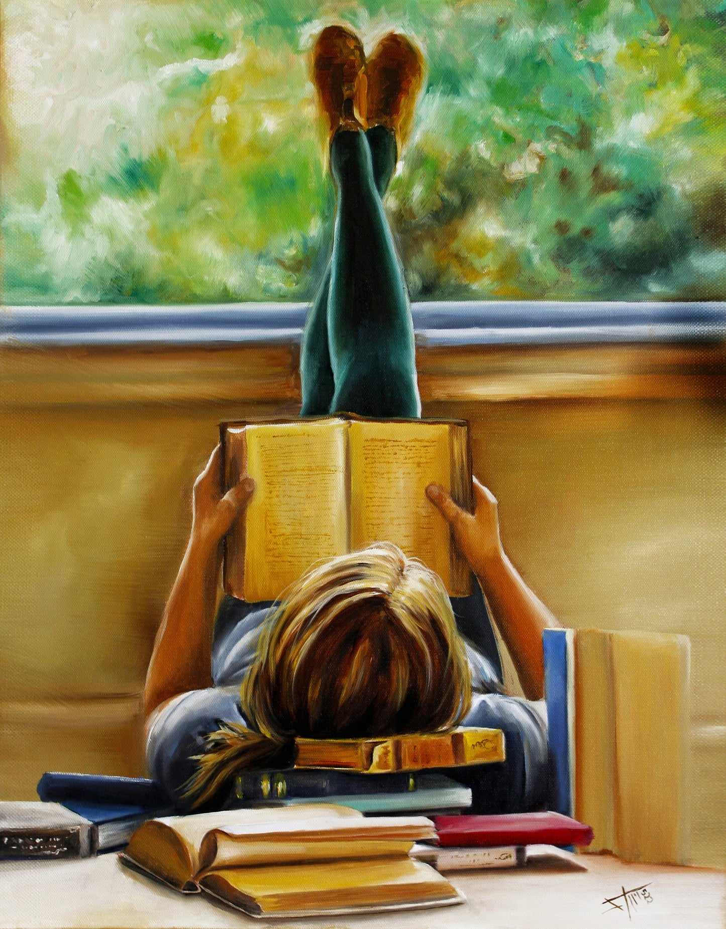 Bookish art print , book lover wall art