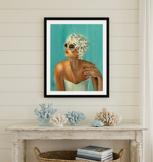 Digital Prints of Vintage 1950s Beach Bathing Beauty Art Print by SamArtisan