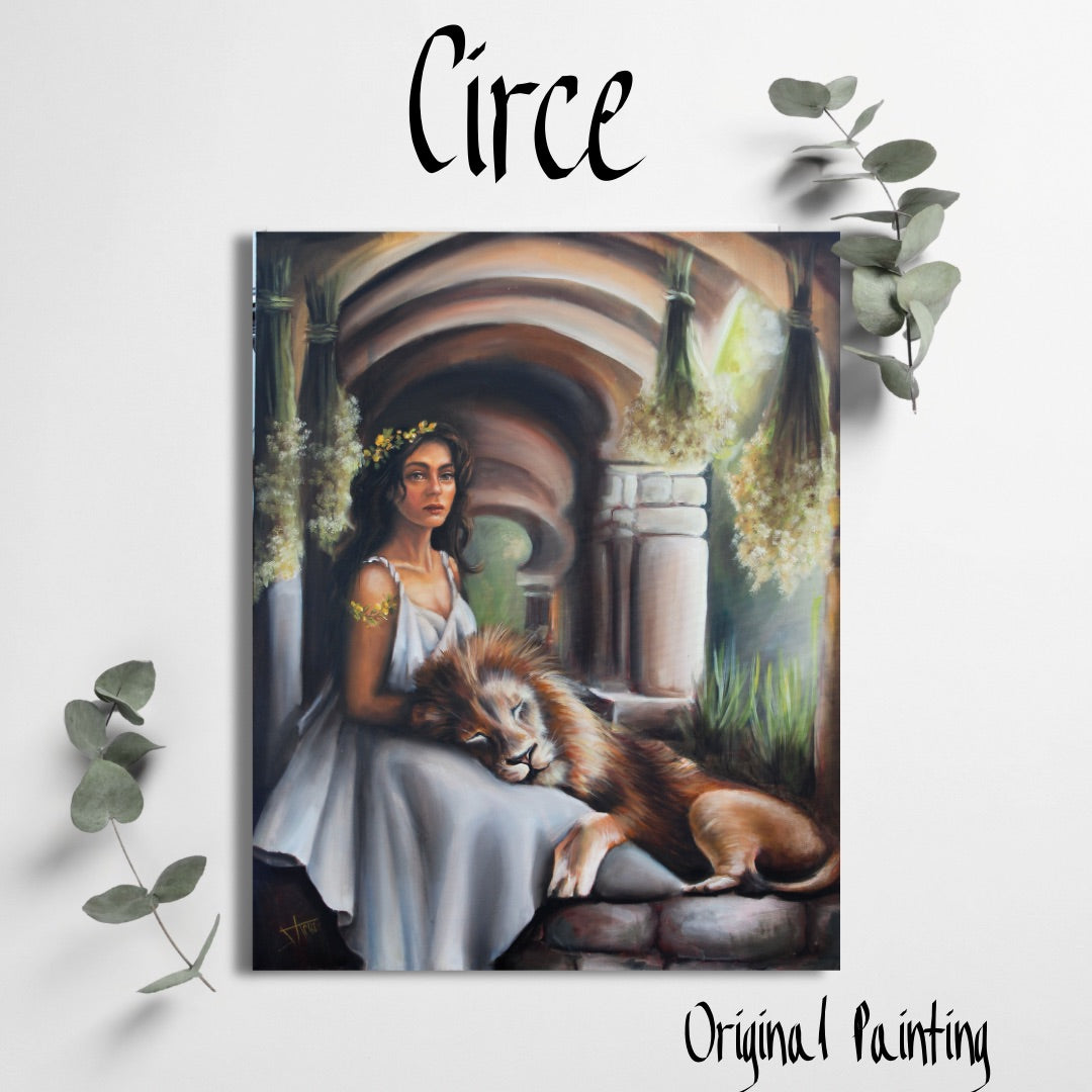 Circe – 24x30” Original Oil Painting | Greek Mythology-Inspired Art | Feminine Strength | Book-Inspired Artwork