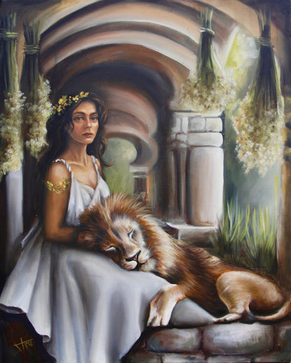 Oil Painting of Circe: Original 24x30" Greek Mythology Oil Painting by SamArtisan