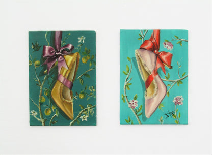 Digital Prints of High heels with a bow , fancy shoe art , feminine art by SamArtisan