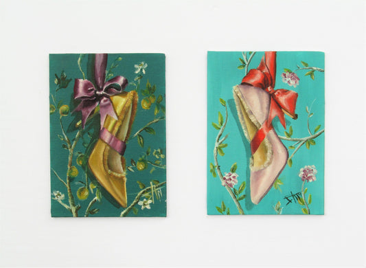 Digital Prints of High heels with a bow , fancy shoe art , feminine art by SamArtisan