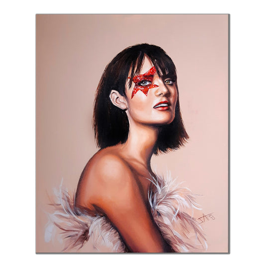 Party girl art print| stars in her eyes |Retro art print