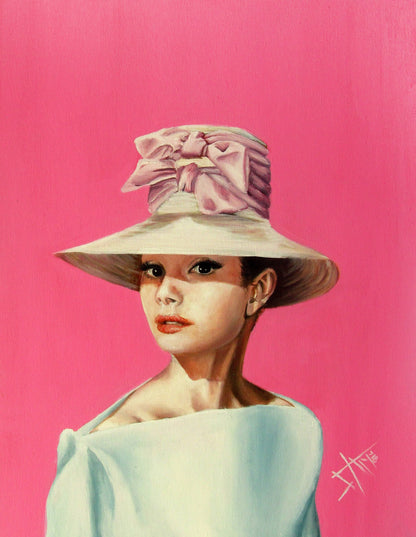 Giclée of Audrey Hepburn |coquette art print |signed print from original oil painting by SamArtisan