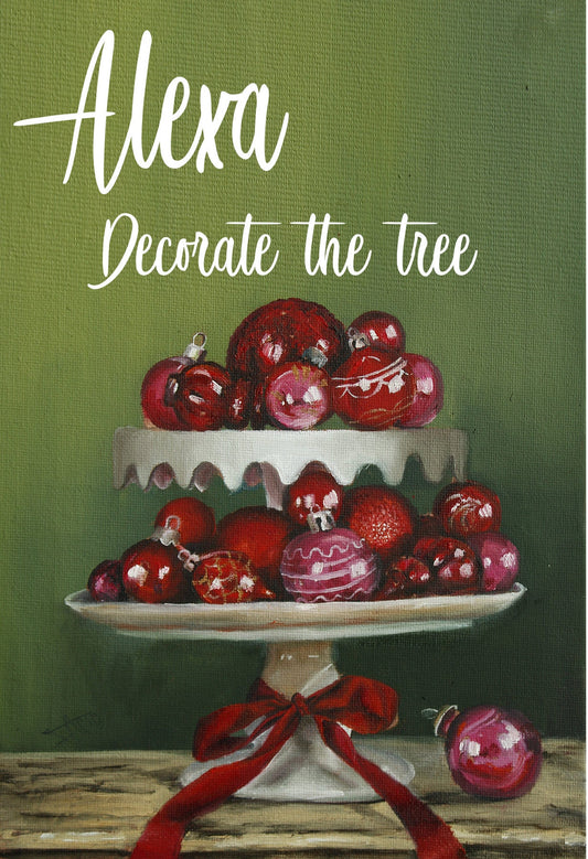 Alexa Decorate the tree , Christmas ornaments wall art ,holiday wall art decor