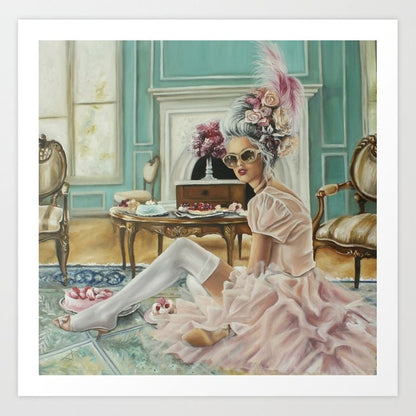 Digital Prints of Modern Marie Antoinette art print | french regency art |  eat cake | feminine art by SamArtisan
