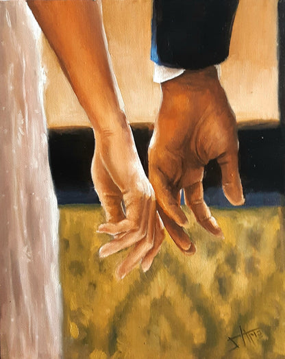 Digital Prints of Pen and Colin wedding - Canvas art print from original oil painting - Regency Art inspired wall art by SamArtisan