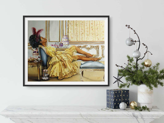 Royalcore art print ,Queen Charlotte X Marie Antoinette style | Regency woman of color