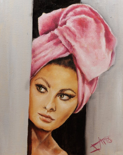 Digital Prints of Sophia Loren portrait Art print ,Vintage movie star Hollywood glam by SamArtisan