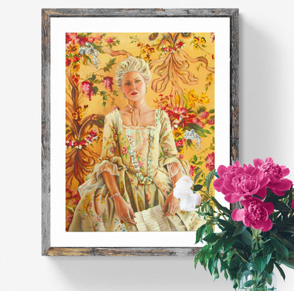 Digital Prints of Marie Antoinette art Print , rococo style , French provincial art, movie inspired art by SamArtisan