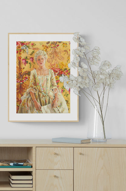 Digital Prints of Marie Antoinette art Print , rococo style , French provincial art, movie inspired art by SamArtisan