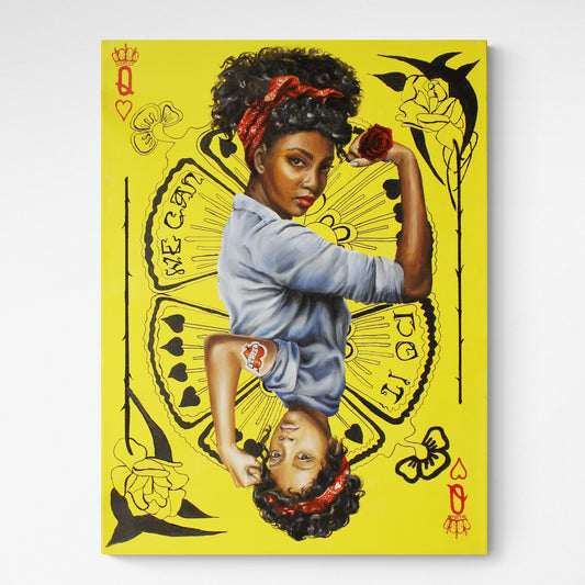 Mothers day art print , Queen of hearts art print ,Women and girls empowerment ,strong female figure