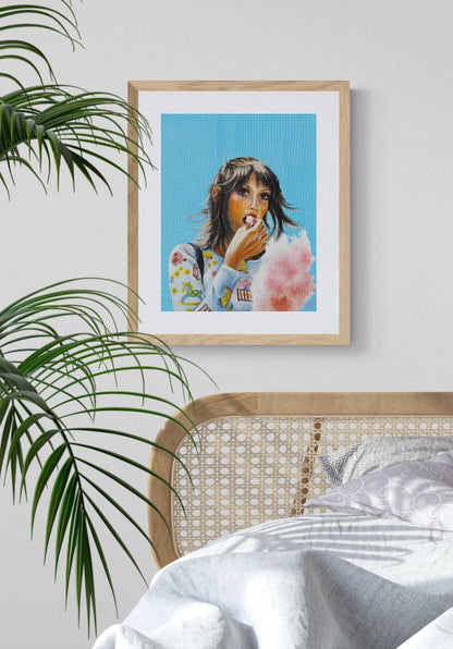 Digital Prints of Shelley Duvall art print, portrait of 70's iconic fashion style by SamArtisan