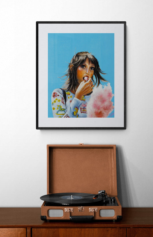 Digital Prints of Shelley Duvall art print, portrait of 70's iconic fashion style by SamArtisan