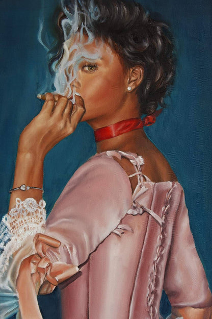 Giclée of Rihanna coquette style |signed Fine art print from original oil painting| Royal core art | Bad Gal Riri by SamArtisan