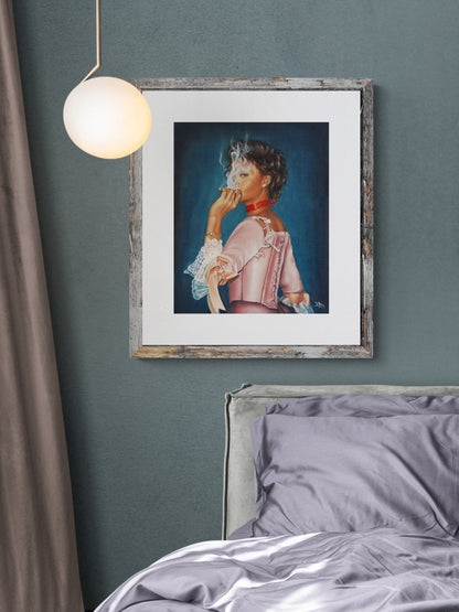 Giclée of Rihanna coquette style |signed Fine art print from original oil painting| Royal core art | Bad Gal Riri by SamArtisan