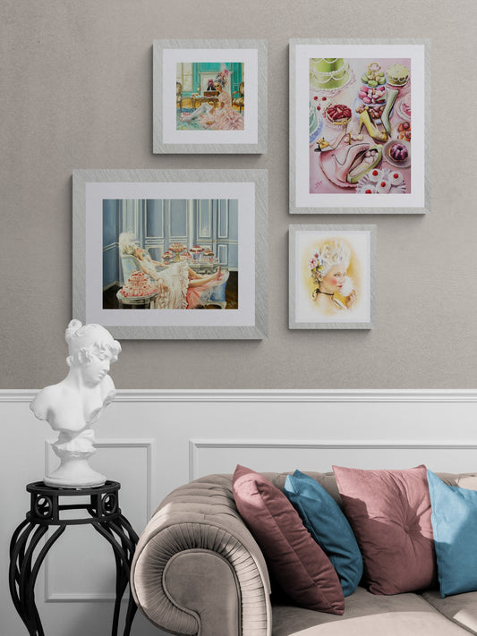 Digital Prints of Marie Antoinette instant gallery wall art, high quality archival fine art prints by SamArtisan