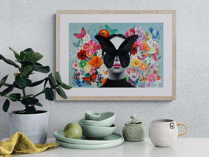 Digital Prints of Butterfly wall art ,In full bloom art print , Citrus and florals art by SamArtisan