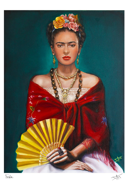 Frida Kahlo inspired portrait , fine art print