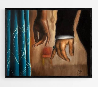 Digital Prints of Regency Art 2 art print from Original oil painting , Hands of Kate and Anthony, the viscount who loved me by SamArtisan