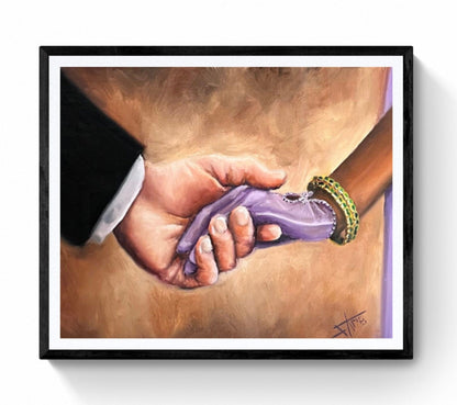 Digital Prints of Pen and Colin wedding - Canvas art print from original oil painting - Regency Art inspired wall art by SamArtisan
