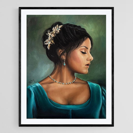 Kate Sharma Art print from Original oil painting , Bridgerton season 2 inspired art, The viscount who loved me