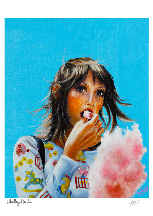 Shelley Duvall art print, portrait of 70's iconic fashion style
