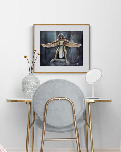 Digital Prints of Layla the Scarlet Scarab ,Egyptian superhero art print by SamArtisan