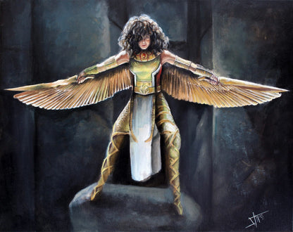 Digital Prints of Layla the Scarlet Scarab ,Egyptian superhero art print by SamArtisan