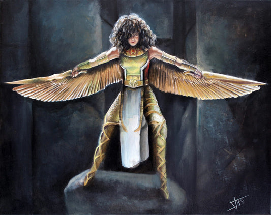 Layla the Scarlet Scarab ,Egyptian superhero art print