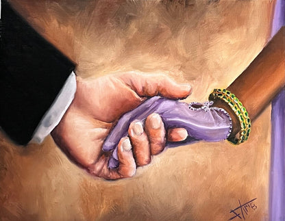 Digital Prints of Pen and Colin wedding - Canvas art print from original oil painting - Regency Art inspired wall art by SamArtisan