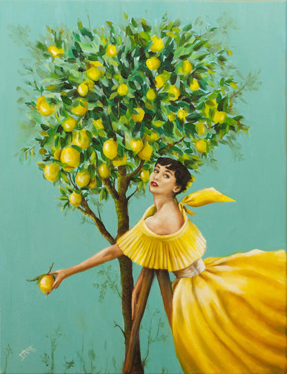 Digital Prints of Audrey by the Lemon Tree | Chinoiserie art print by SamArtisan