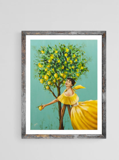 Digital Prints of Audrey by the Lemon Tree | Chinoiserie art print by SamArtisan