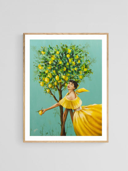 Digital Prints of Audrey by the Lemon Tree | Chinoiserie art print by SamArtisan