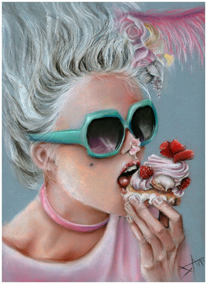 Digital Prints of Marie Antoinette printable wall art | Eat Cake digital art print by SamArtisan