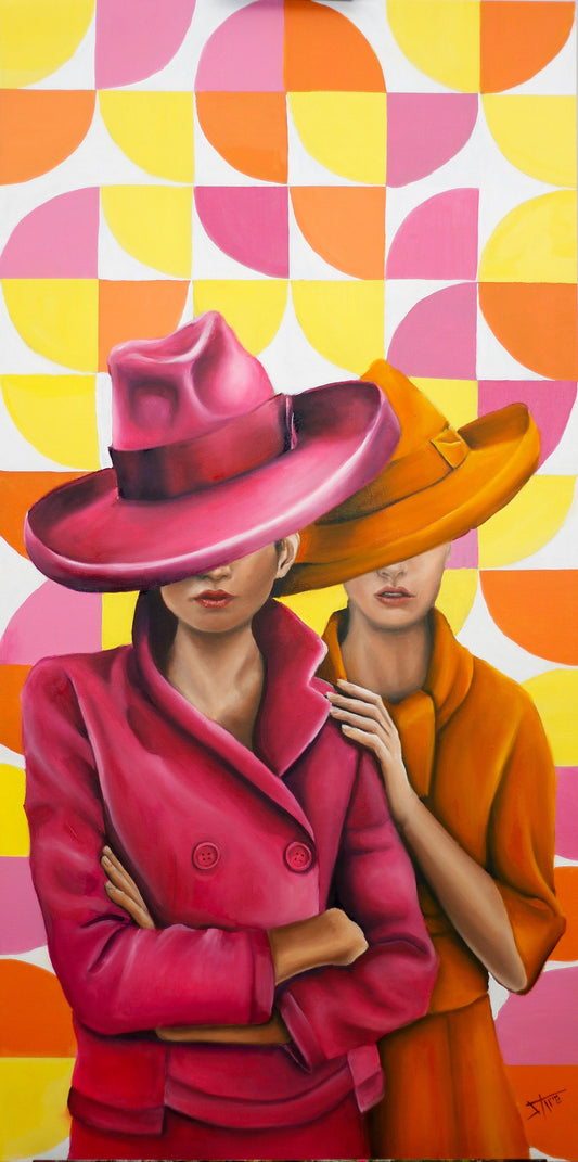 The Tribe -Sisterhood , Original oil and acrylic painting on canvas