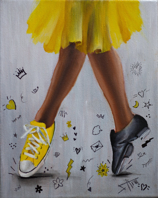 Tap dancing art print, converse all star shoe, dancing decor , girl empowerment