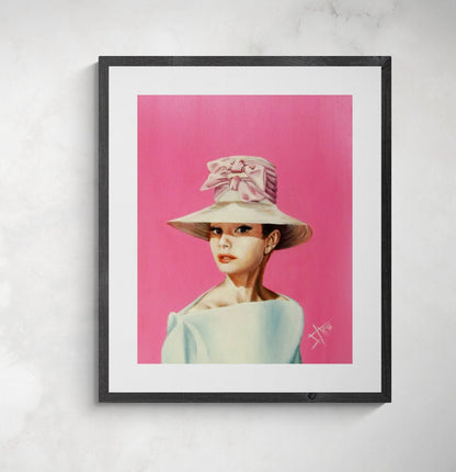 Giclée of Audrey Hepburn |coquette art print |signed print from original oil painting by SamArtisan
