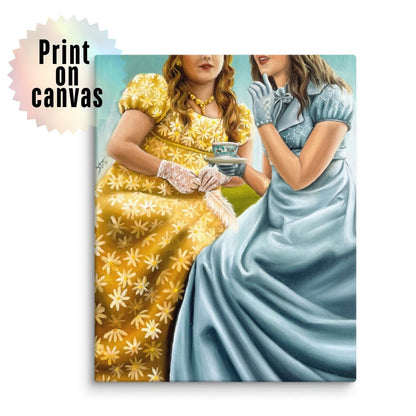 Digital Prints of Penelope & Eloise - Canvas Art Print of Spill the Tea by SamArtisan