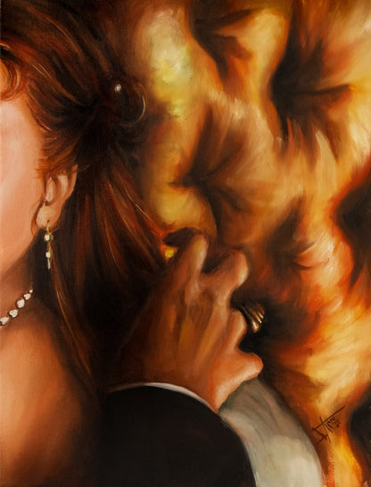 Digital Prints of Pen and Colin wedding - Canvas art print from original oil painting - Regency Art inspired wall art by SamArtisan